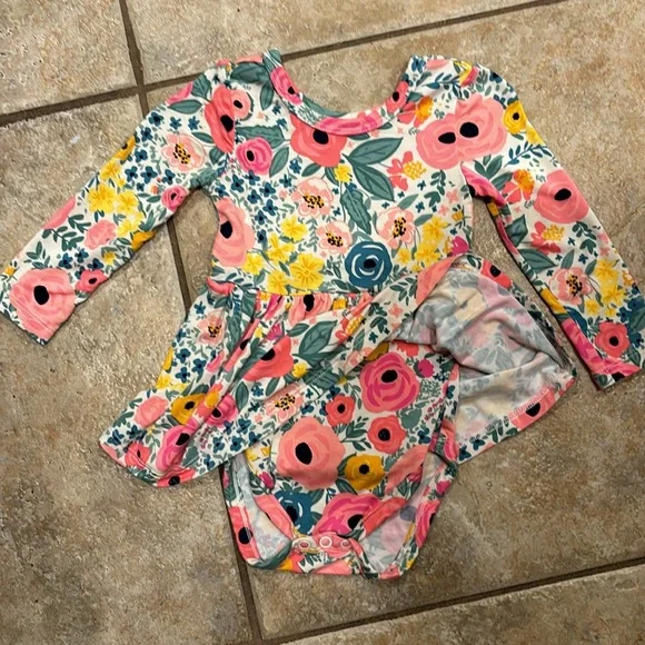 Little Sleepies Secret Garden Twirl Dress with Bodysuit